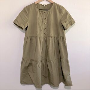 Madewell Olive Green Button-Front Dress SIze XS